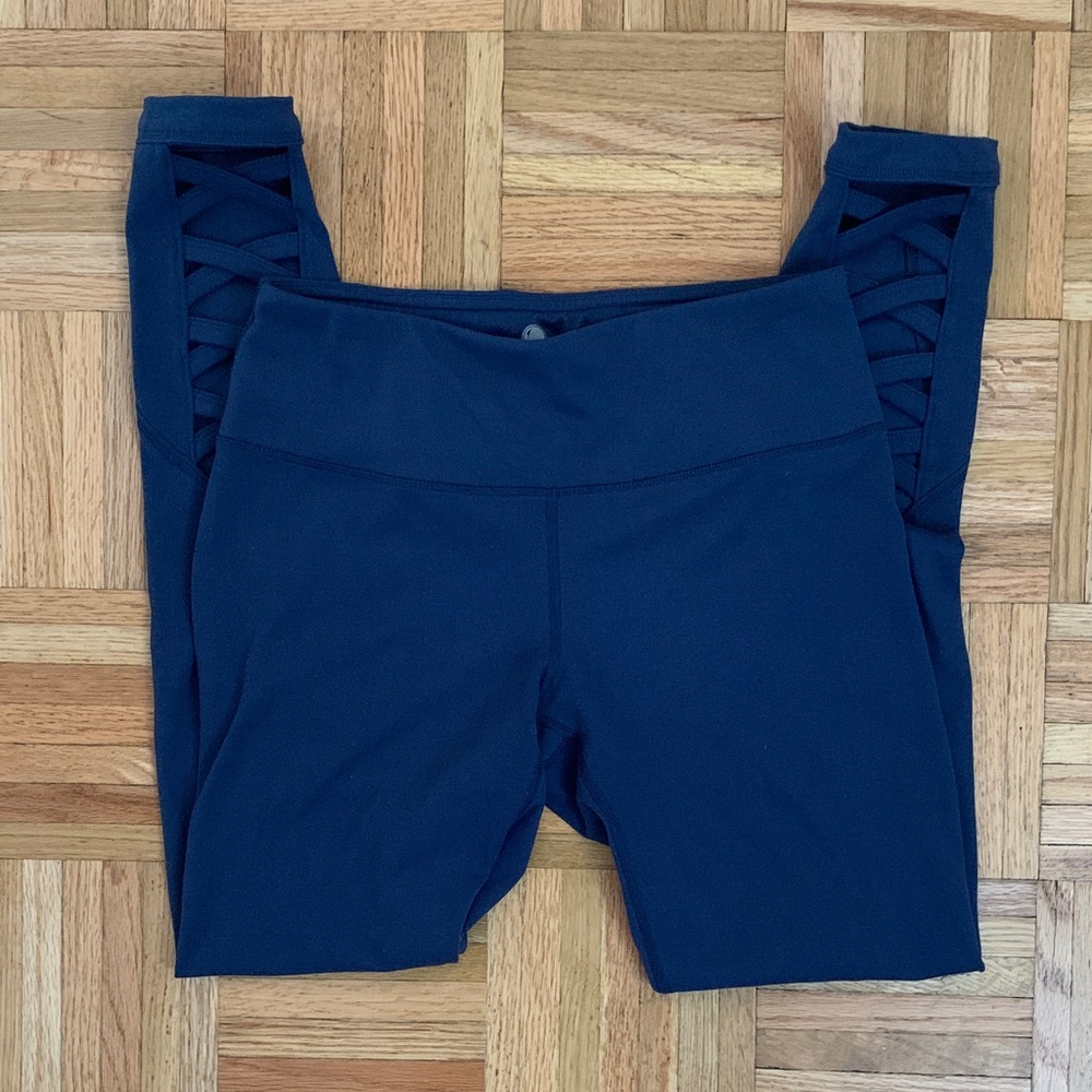 YOGALICIOUS Cutout Activewear Legging NAVY Women’s Size Small - Picture 11 of 12